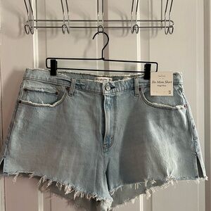 Abercrombie & Fitch Blue Jean Shorts Distressed High-Waisted